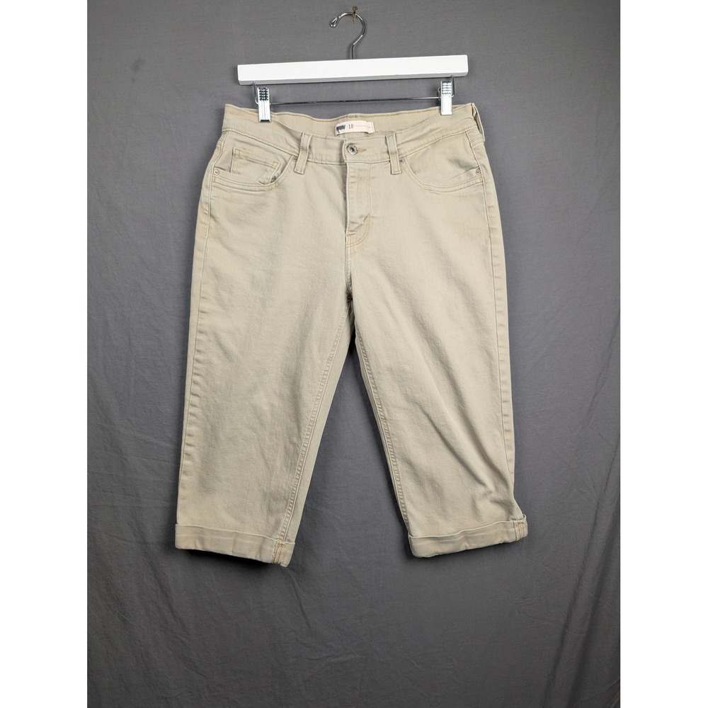 Levis Khaki Tan Capri Jeans Womens Size 10 W30 Stretch Denim